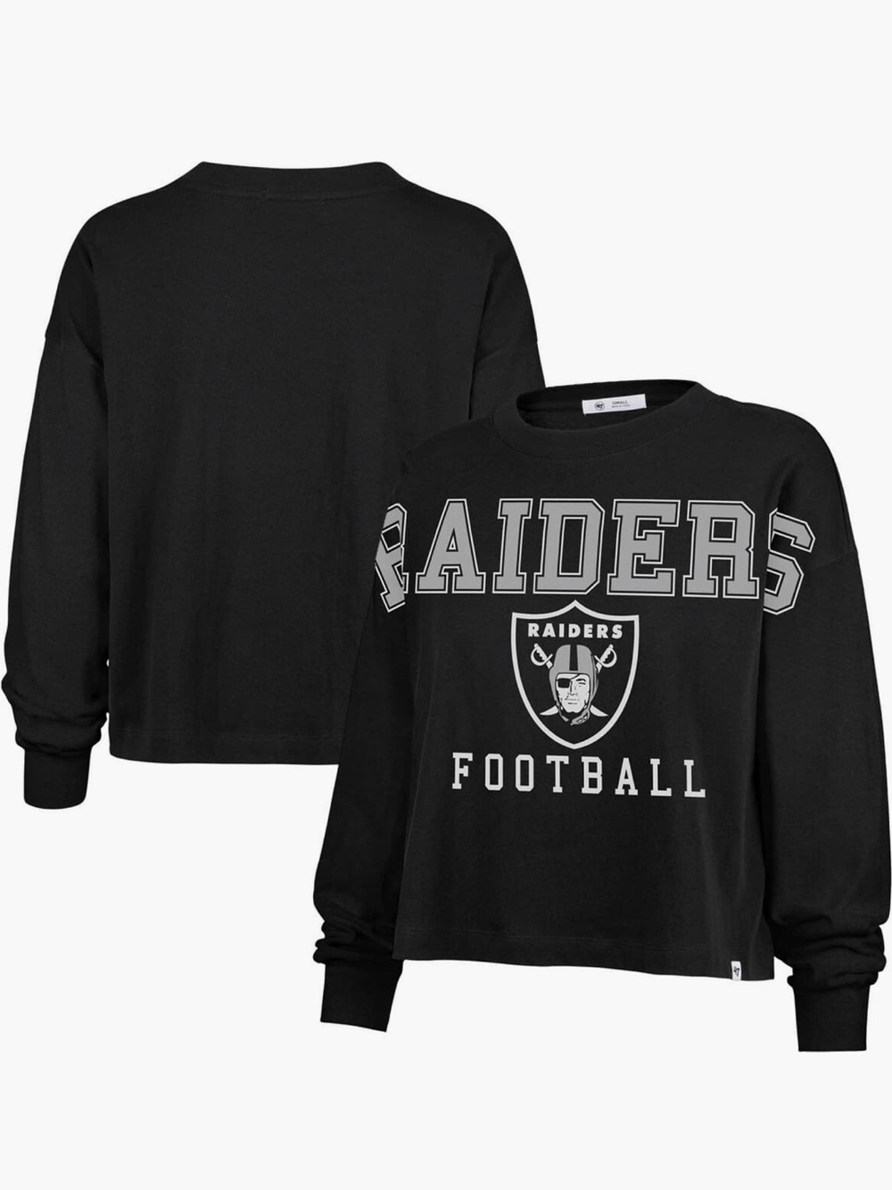 47 Brand Black Pullover with White Logo Detail